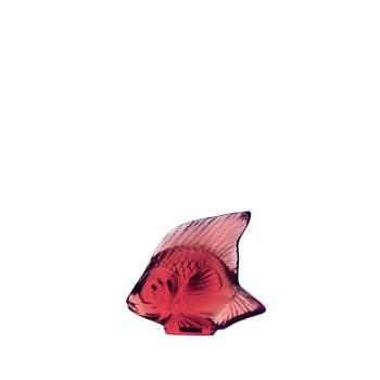 Lalique Sculpture - Fish - Golden Red